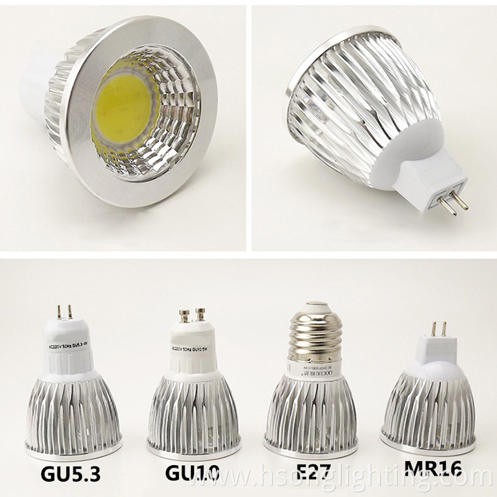 Hot sales Aluminum LED spotlight GU10 LED 5W Mr16 12v 5w GU5.3 Lamp cup